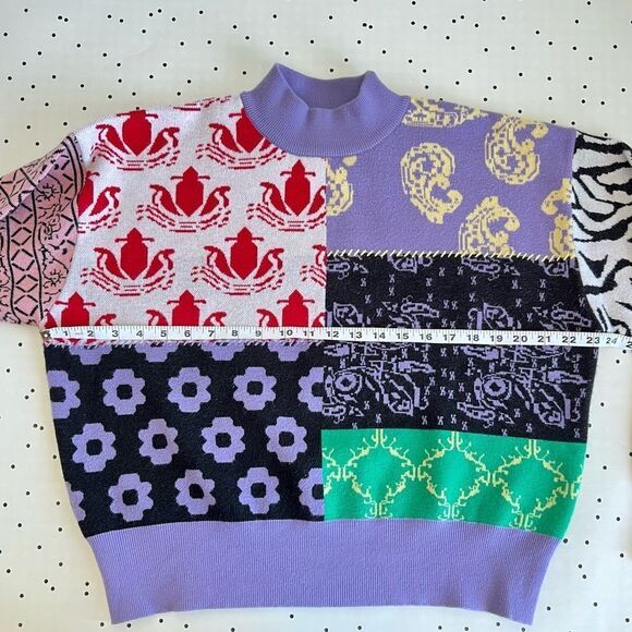 💜 Bb Dakota 💜 by Steve Madden Womens
Colorblock Print Mock Turtleneck Sweater - Picture 9 of 14